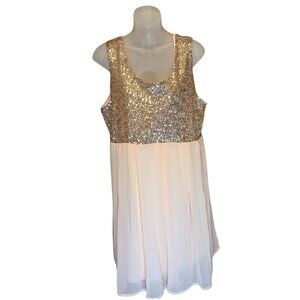 Sequin Peach and Rose Gold mini dress - size XL